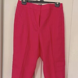 J. Crew Kate straight-leg pant in stretch linen blend in bright snapdragon pink